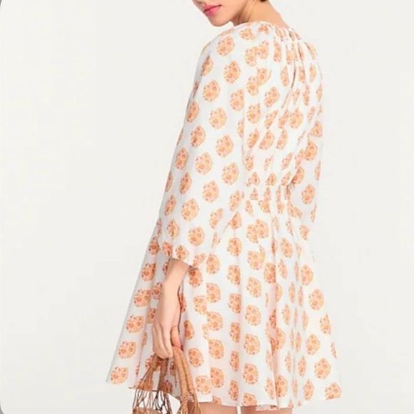 J.Crew Blockprint Smocked Waist Mini Dress - Picture 1 of 8
